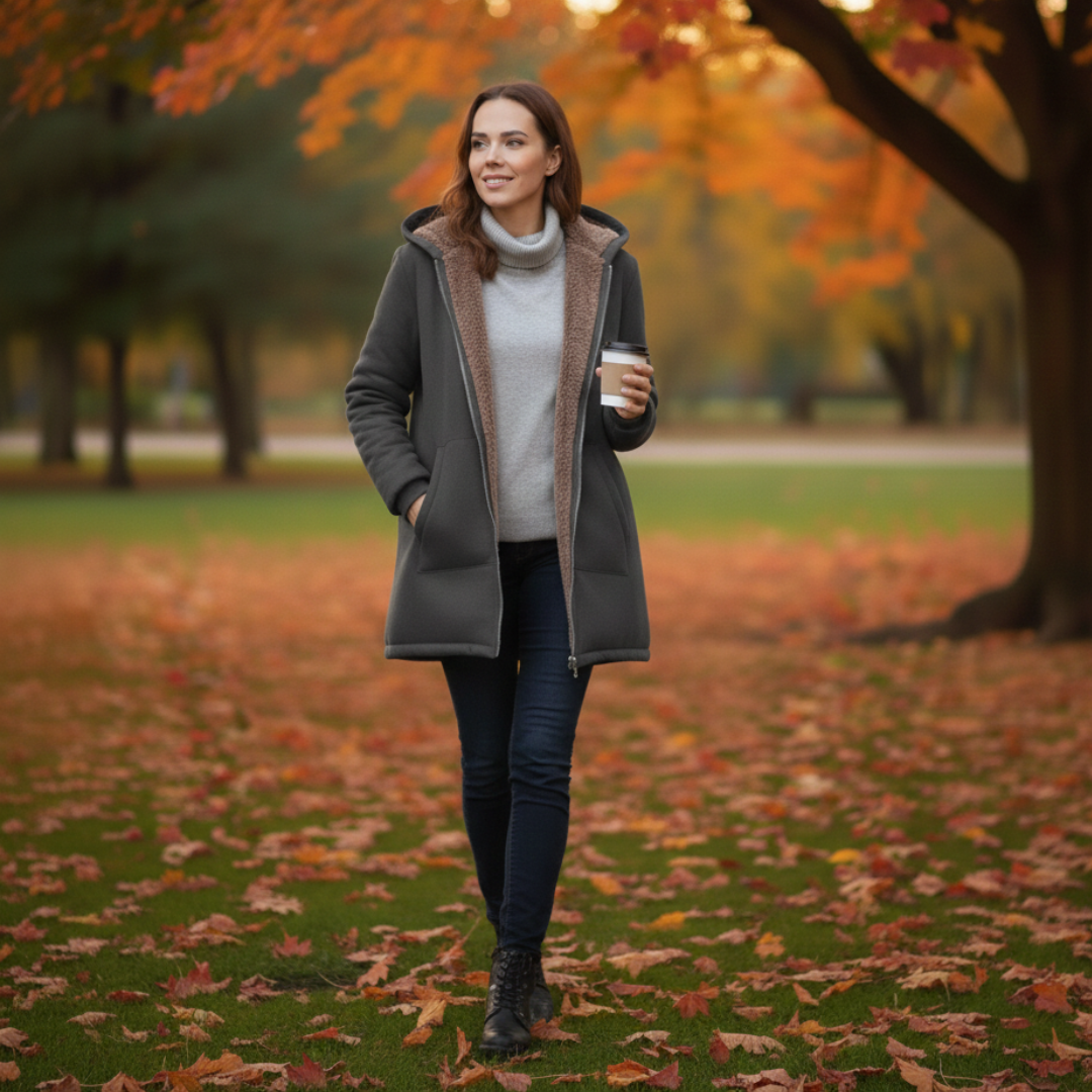 Fiorina - Στυλάτο Καθημερινό Μπουφάν με Κουκούλα